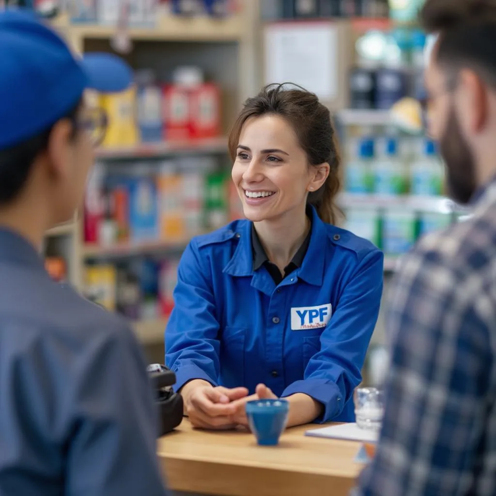 Personal de YPF en atención al cliente